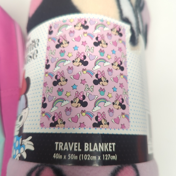 Disney Minnie Mouse Travel Blanket 40" x 50" With Mini Mouse Back Pack - Picture 3 of 11